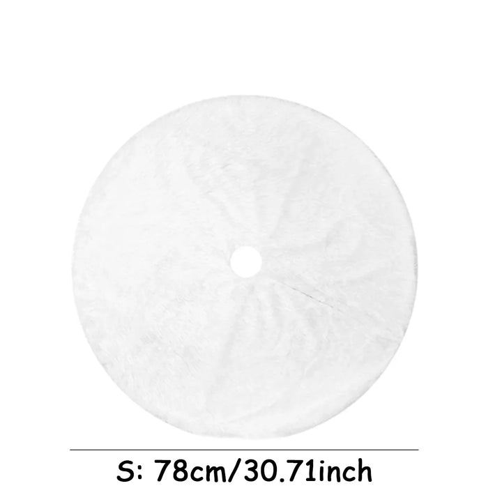 Plush Faux Fur White Christmas Tree Skirt