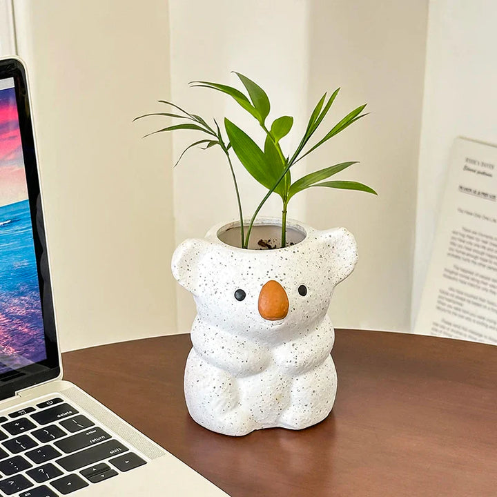 BowLift | Koalina Koala Planter | Sweet Decorative Plant Pot Made of Resin | Mini Vase for Succulents & Bonsai | Handcrafted Garden & Home Decor