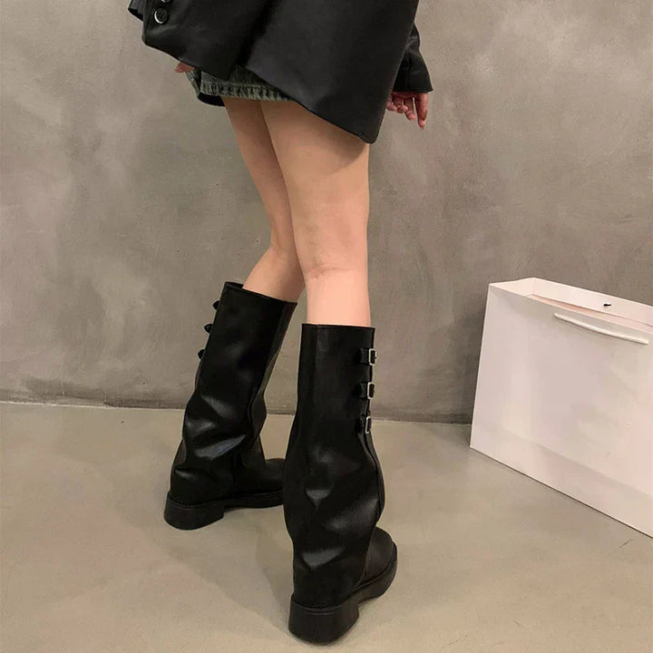 BowLift | Retro Style Knee-High Boots Women Fashion Women Slip-On Knight Long Boots Autumn Winter Women Footwear