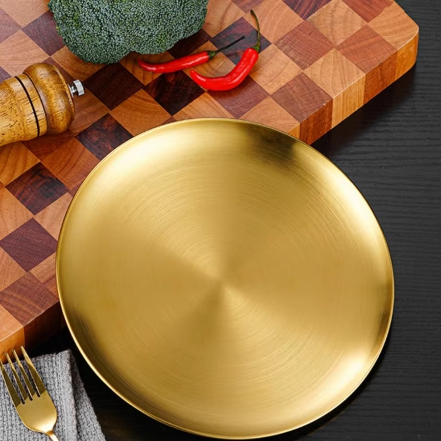 BowLift | Stainless Steel Round Barbecue Dining Plate