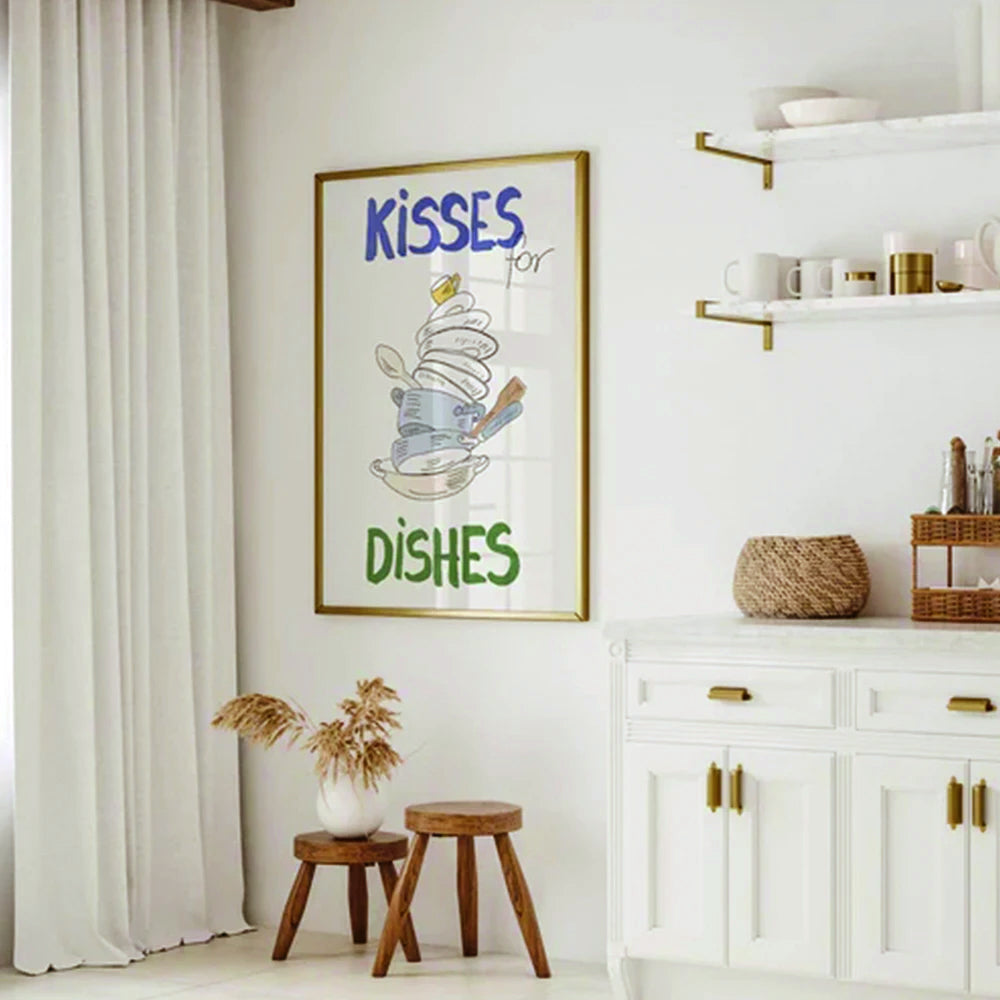 Kisses for Dishes Wall Art | Bowlift
