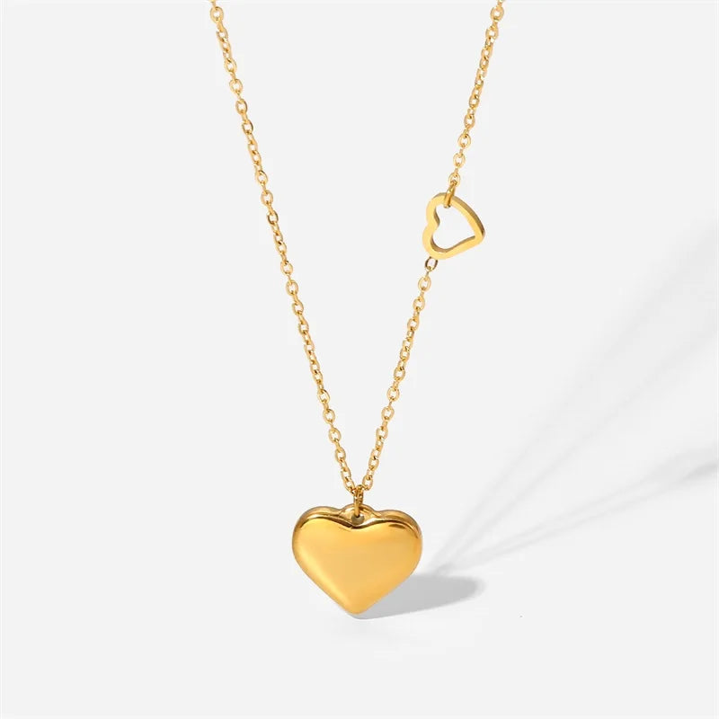 BowLift | Dainty Heart Accented Heart Pendant Necklace