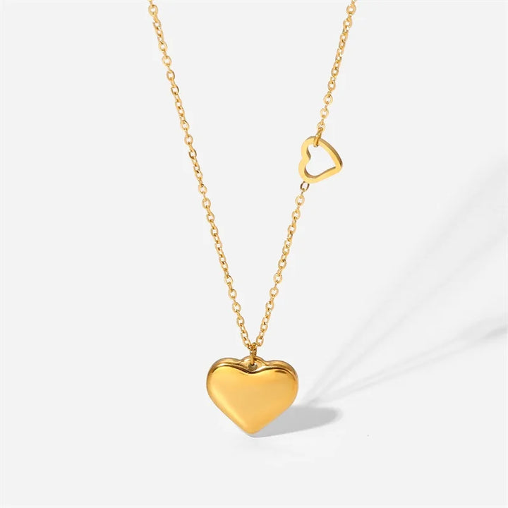 BowLift | Dainty Heart Accented Heart Pendant Necklace