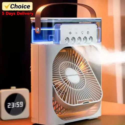 3 In 1 Fan AIr Conditioner Household Small Air Cooler LED Night Light Portable Humidifier Air Adjustment Fan Office Home Fan New | Bowlift