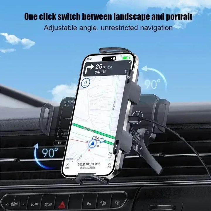 BowLift | Wireless Fast Charger Flip Car Phone Holder