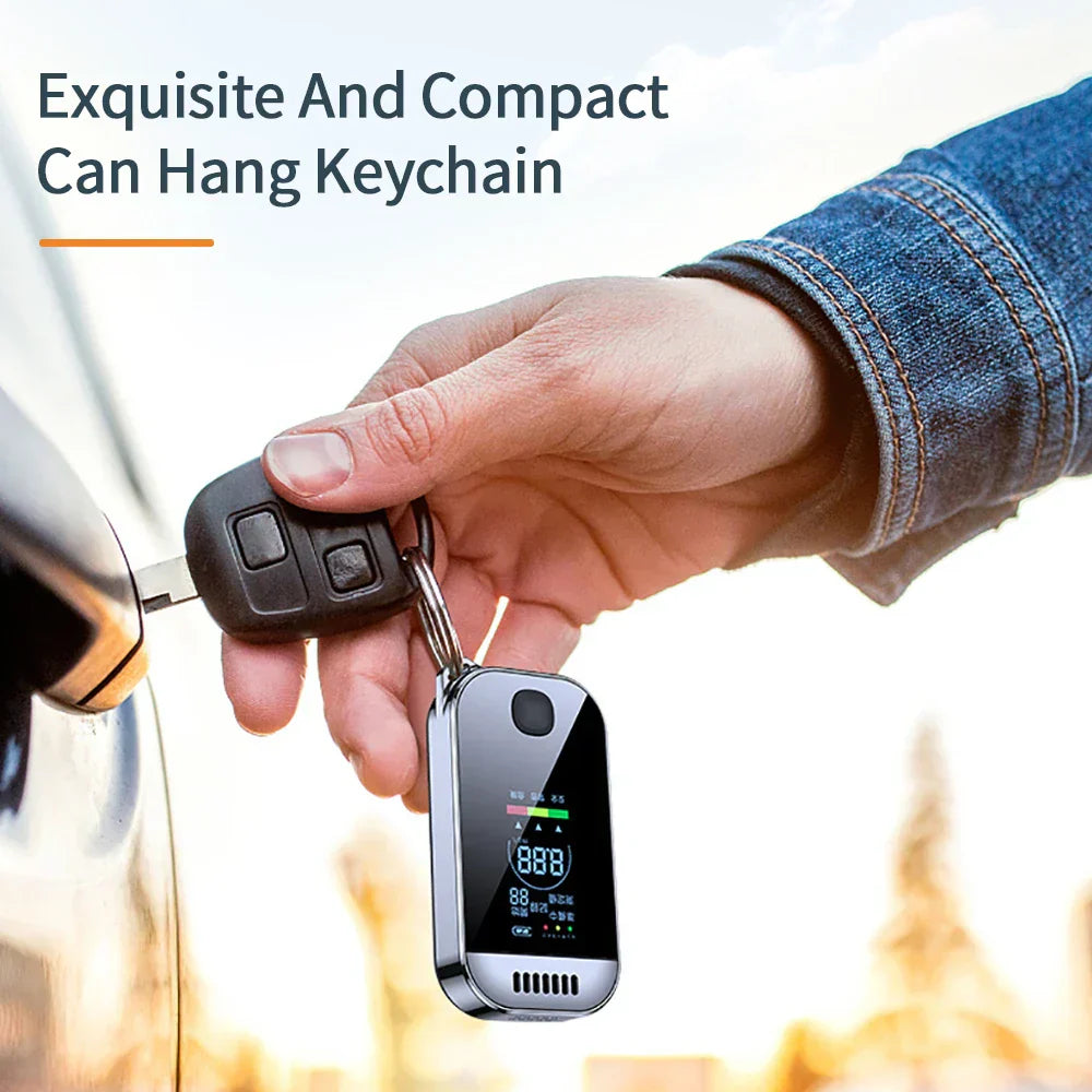 BowLift | Compact Digital Breathalyzer Keychain with LCD Screen – USB Rechargeable Alcohol Tester for Accurate Measurements