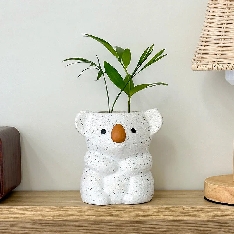 BowLift | Koalina Koala Planter | Sweet Decorative Plant Pot Made of Resin | Mini Vase for Succulents & Bonsai | Handcrafted Garden & Home Decor