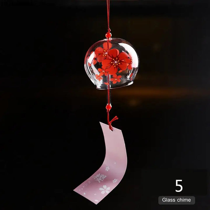 BowLift | Glass Wind Chime Hanabira | Japanese Style | Clear Sound & Decorative Pendant | Handmade