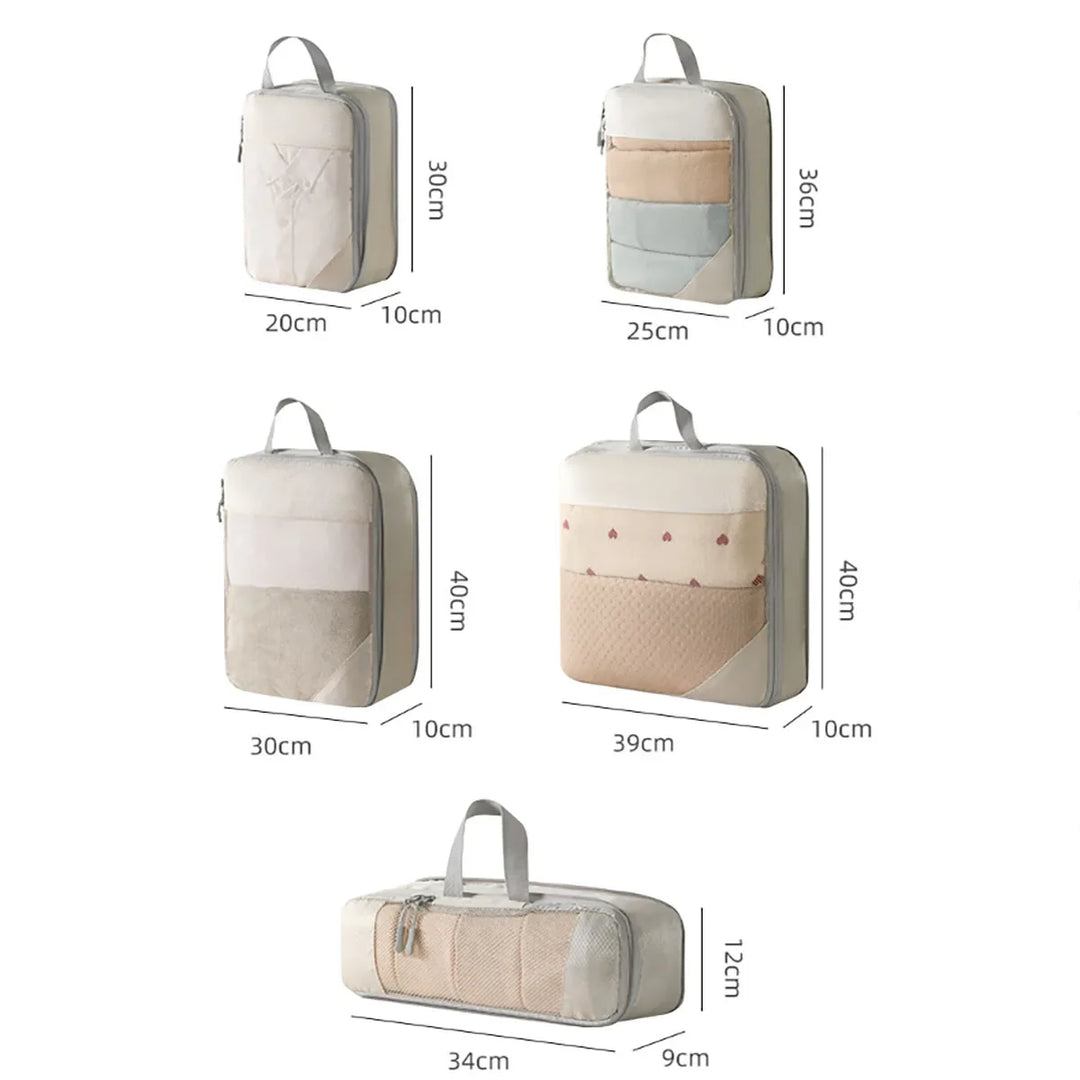 BowLift | PackNest Compression Organizer Set | 5-piece | Space-saving & Water-repellent | Ideal for travel & everyday use