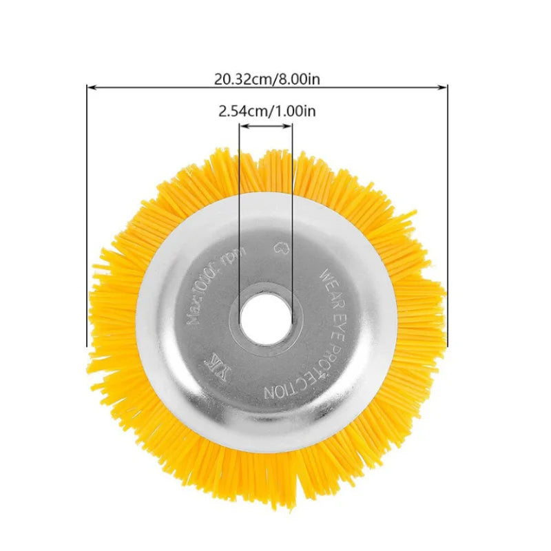 BowLift | WeedMaster 220 | 8-Inch Weed Wheel with Nylon Brush Head | For Lawn Trimmers & Brush Cutters | For Paving Joints & Edges