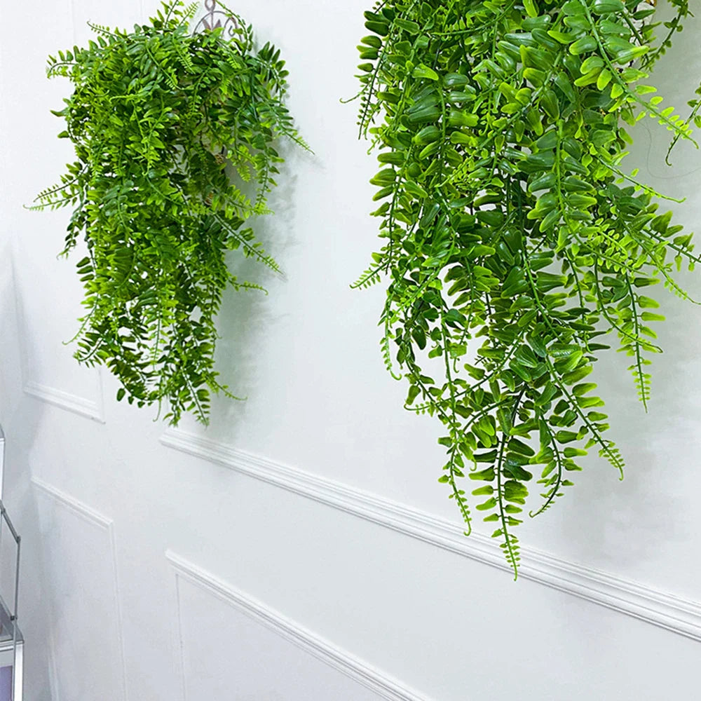 BowLift | Evergriva Hanging Plant Artificial | 90 cm Boston Fern Look | Easy Care & UV Resistant | For Indoor & Outdoor
