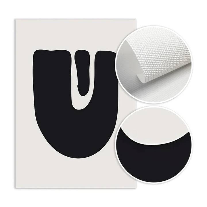 Minimalist Abstract Primitive Symbols Wall Art Fine Art Canvas Prints Black White Pictures For Modern Apartment Living Room Home Decor | Bowlift