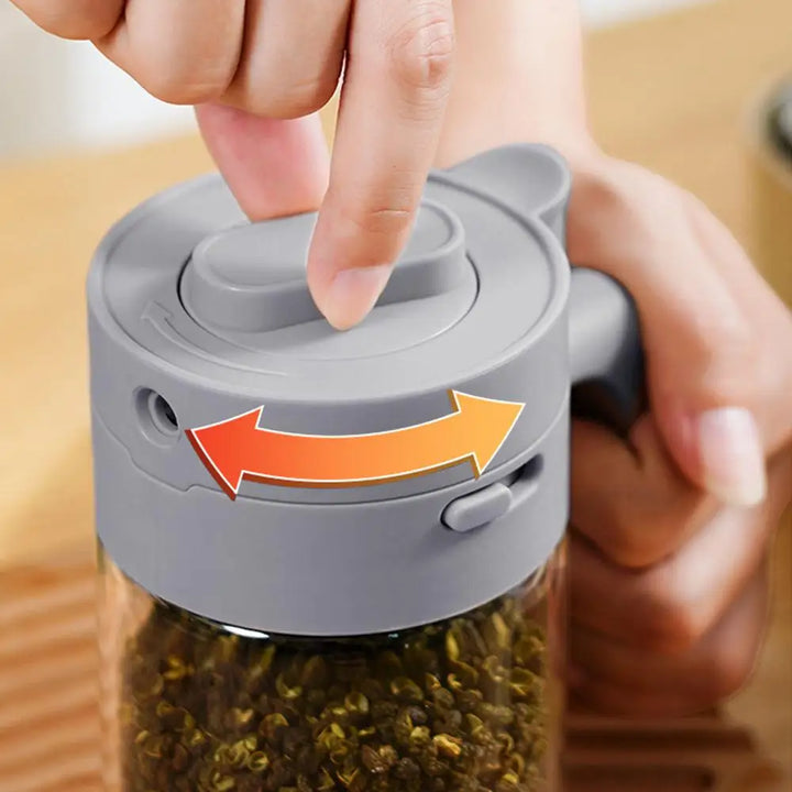 BowLift | Transparent Glass Lockable Airtight  Seasoning Jar with Spoon