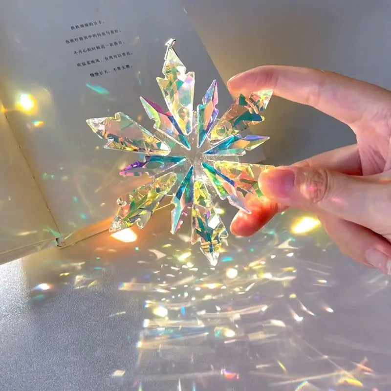Transparent Snowflake Rainbow Car Pendant Decor | Bowlift