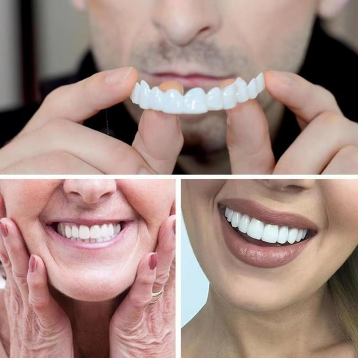 BowLift | 2PCS Snap-On Veneer Dentures for Men and Women, Instant Temporary Tooth Cover for a Confident Smile