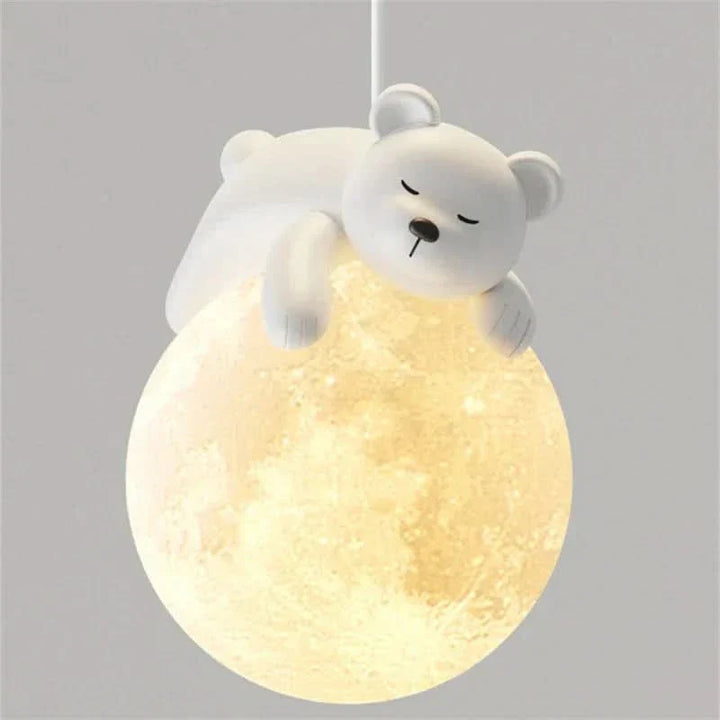 BowLift | WINTHARA – Enchanting ceiling light with bear on the moon