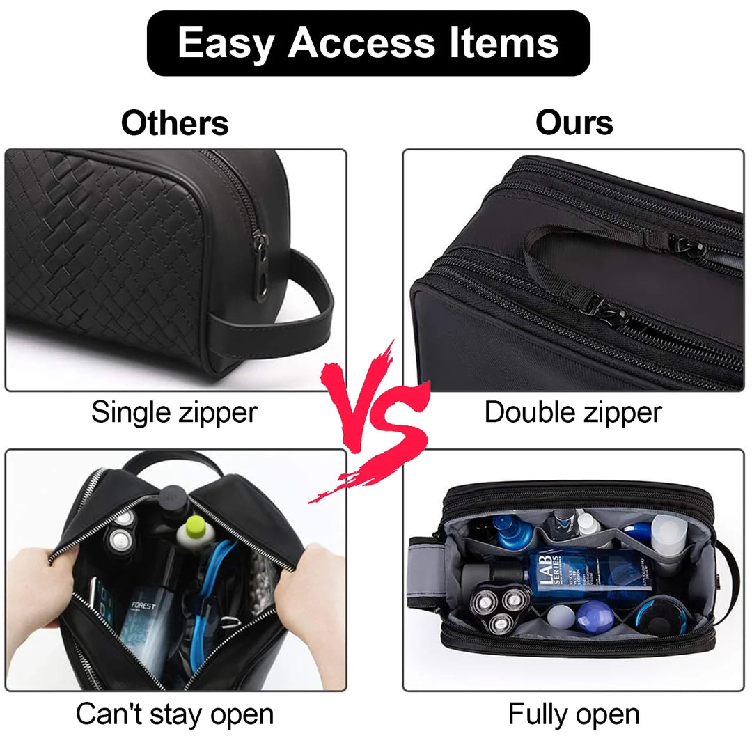 BowLift | Mannvaro Toiletry Bag Men | Water-repellent Dopp Kit Organizer | Large Volume & Wet Compartment | For Travel & Bathroom