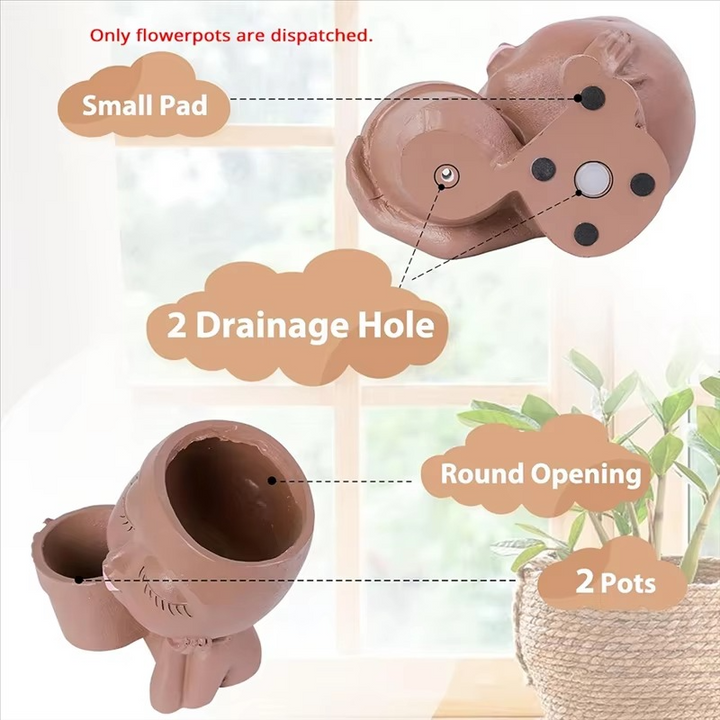 BowLift | Chic Dual Face Head Planters for Indoor and Outdoor Use