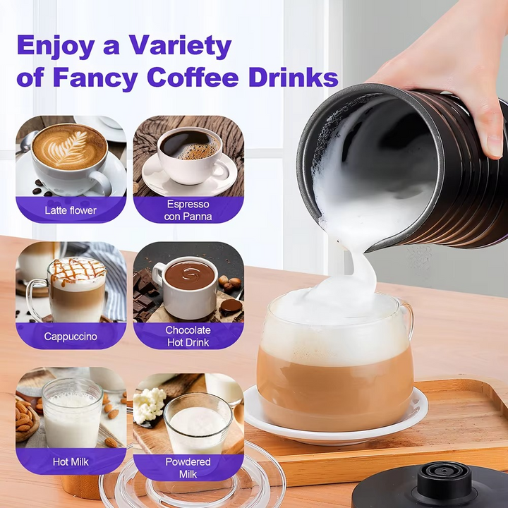 BowLift | Versatile 4-in-1 Electric Milk Frother for Hot and Cold Beverages