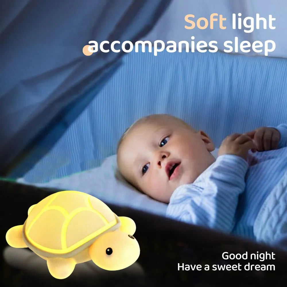 BowLift | ShellGlow LED Night Light | Cute Turtle | Soft Silicone | Color Change & Warm Light | USB-C Rechargeable | 10.2 × 15.8 × 6.1 cm