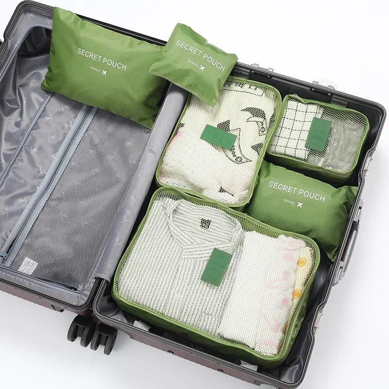 BowLift | ReiseLina Luggage Organizer Set | 6-piece | Waterproof & Space-saving | Made of Oxford Fabric