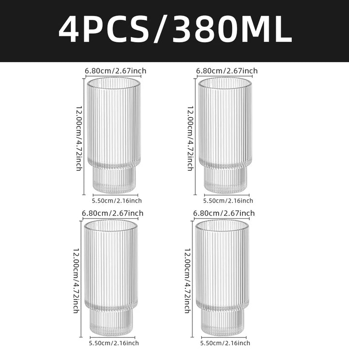Ribbed Glasses 4-Piece Set Bowlift