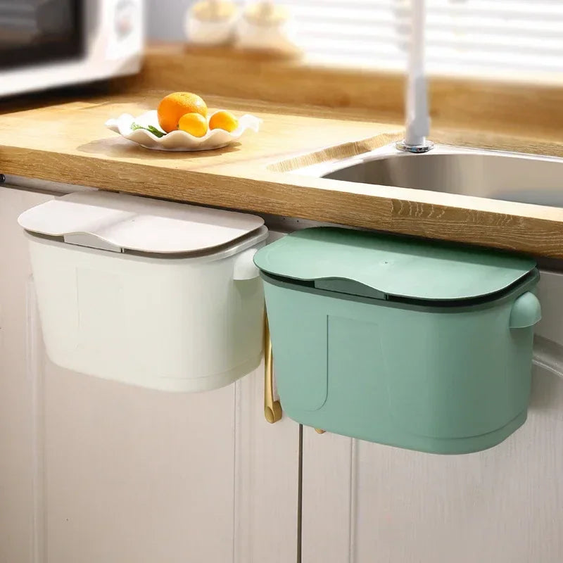 BowLift | Wall Bin Cleanvero | With Lid | Hanging & Space-Saving | For Kitchen & Bathroom | Large Volume
