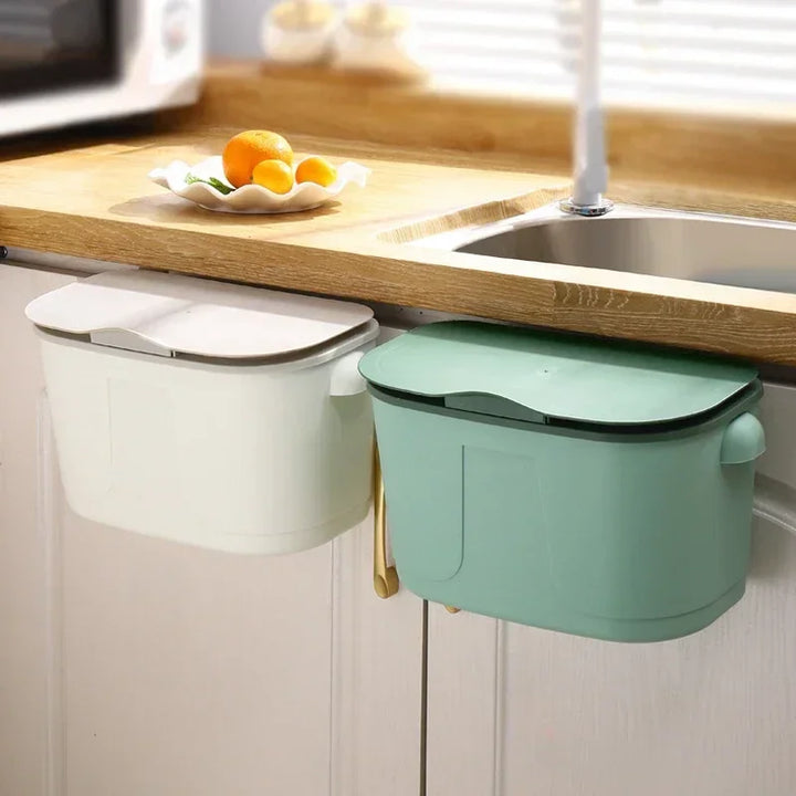 BowLift | Wall Bin Cleanvero | With Lid | Hanging & Space-Saving | For Kitchen & Bathroom | Large Volume