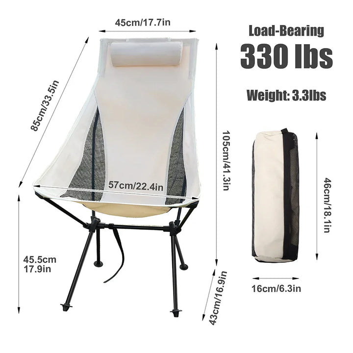 BowLift | CampEase Folding Chair Outdoor | Strong and lightweight for camping, beach, and garden