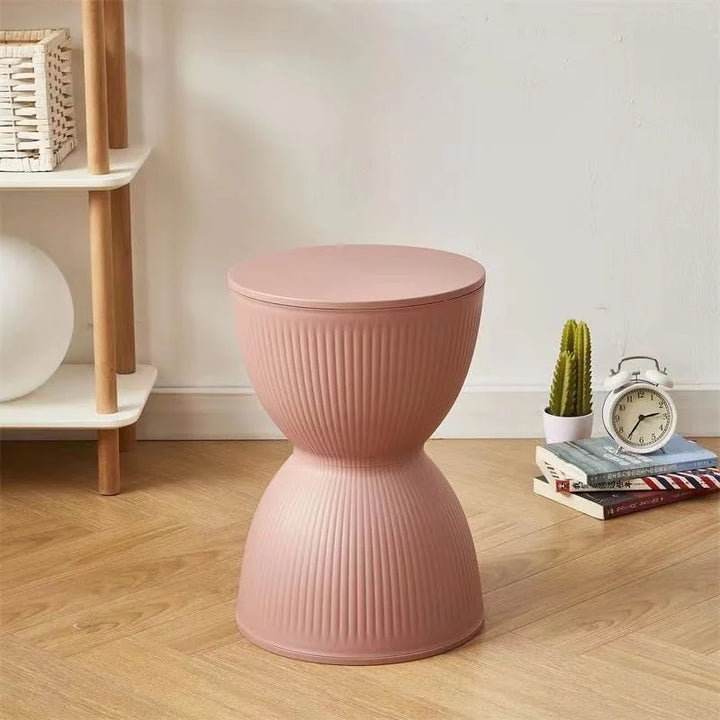 BowLift | Nordic Plastic Low Side Table with Hourglass Design