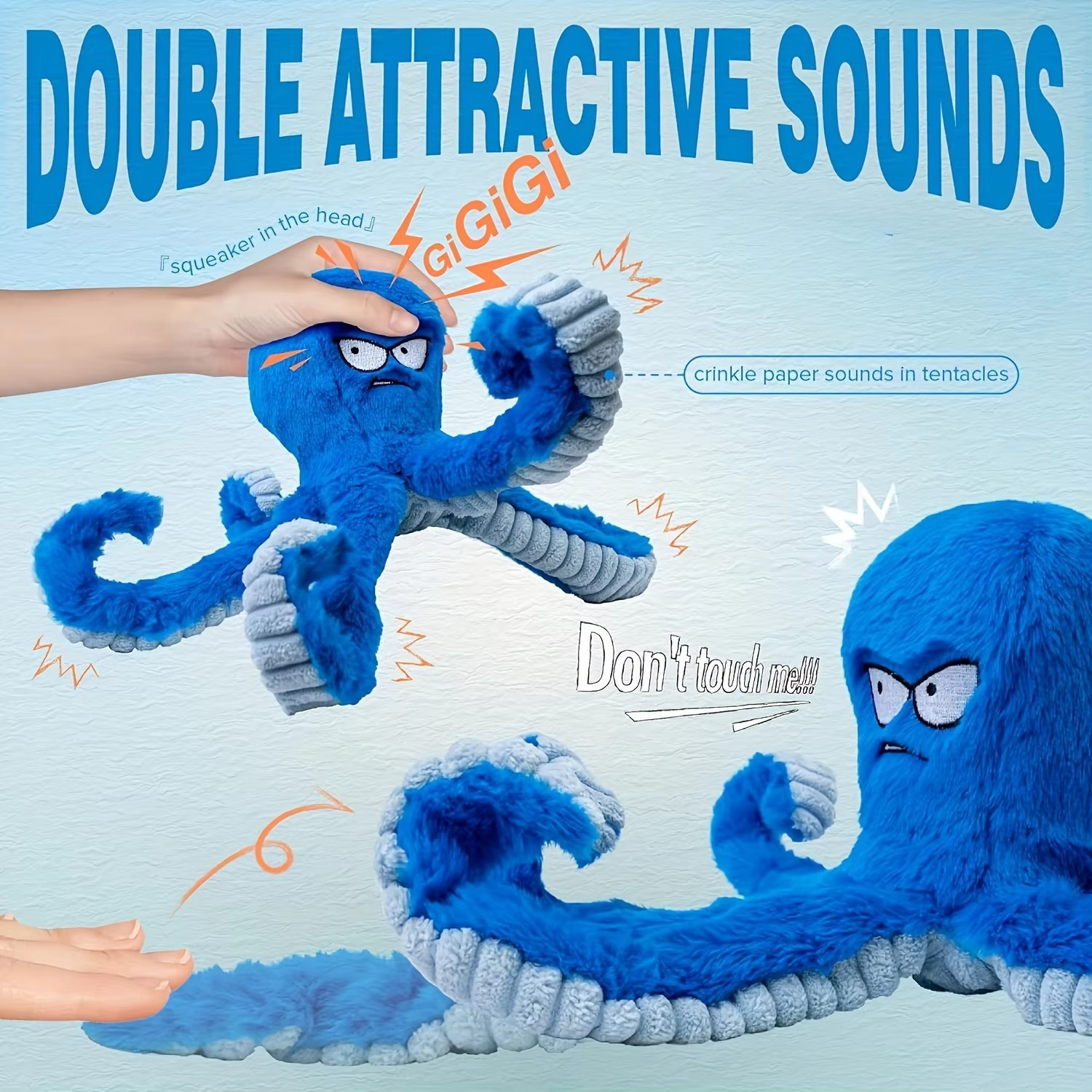 BowLift | Durable Octopus Squeaky Plush Toy for Pets