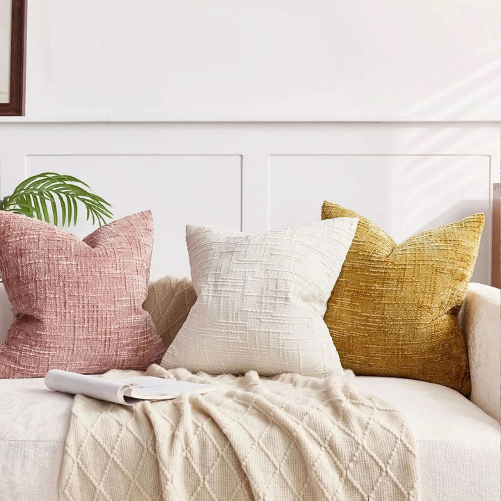 BowLift | Chenille Throw Pillow Cover Bamboo Texture Solid Color