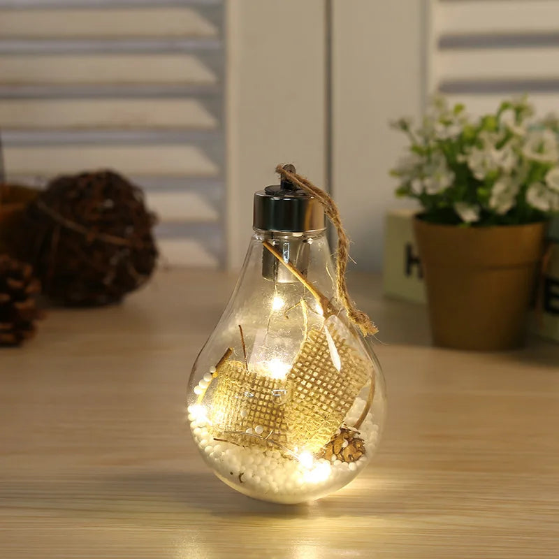 BowLift | Lunivera | LED Deco Light | Transparent with Leaf Globe | Warm White Sparkle | For Christmas, Wedding & Party