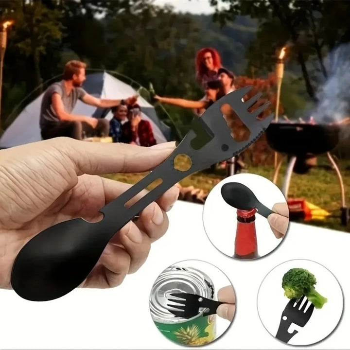 BowLift | TrailSpork Pro | 6-in-1 stainless steel camping spork | fork, spoon, digging tool & self-defense | ultra-light & compact | for outdoor & survival