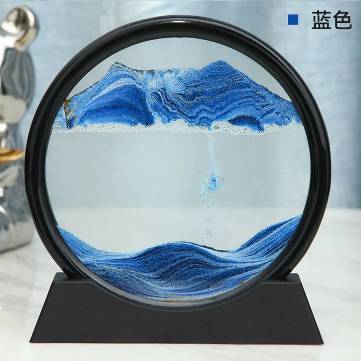 BowLift | 3D Sand Picture Aurelia Flow | Moving Sand Art in Glass | Relaxation & Decoration | Round Design