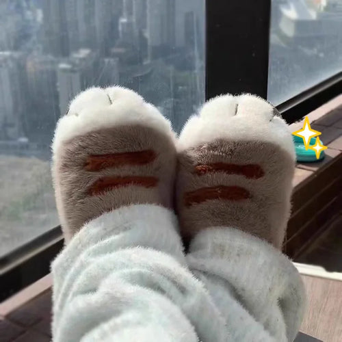 BowLift | Miuvela | Cat Paw Slippers Women | Fluffy & Warm | Non-slip & Comfortable | Funny Cat Slippers for Home & Garden