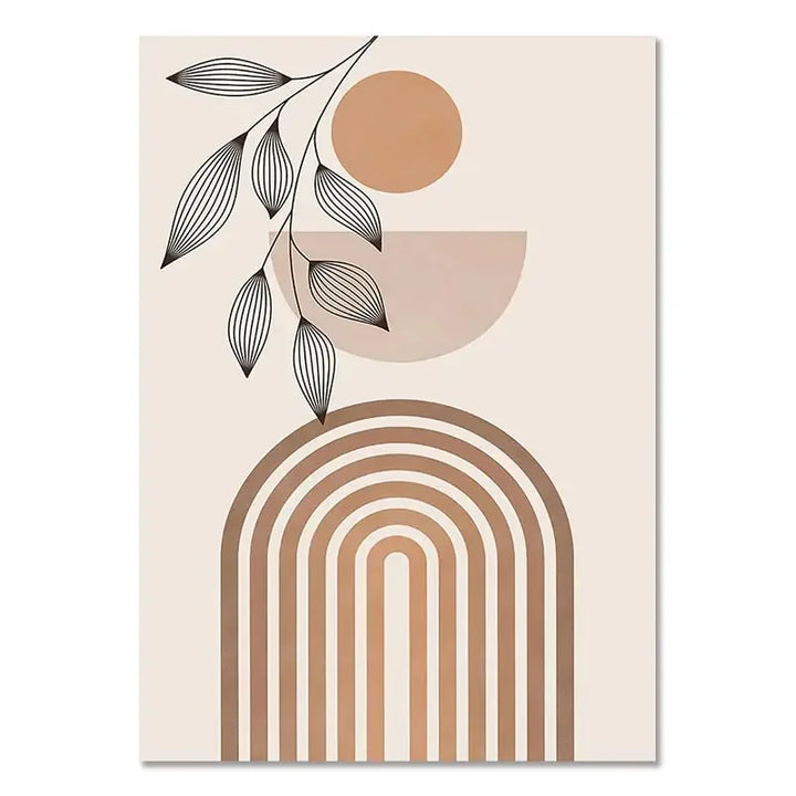 Minimalist Terracotta Sun Abstract Wall Art Fine Art Canvas Prints Modern Pictures For Living Room Bedroom Gallery Wall Art Decor | Bowlift