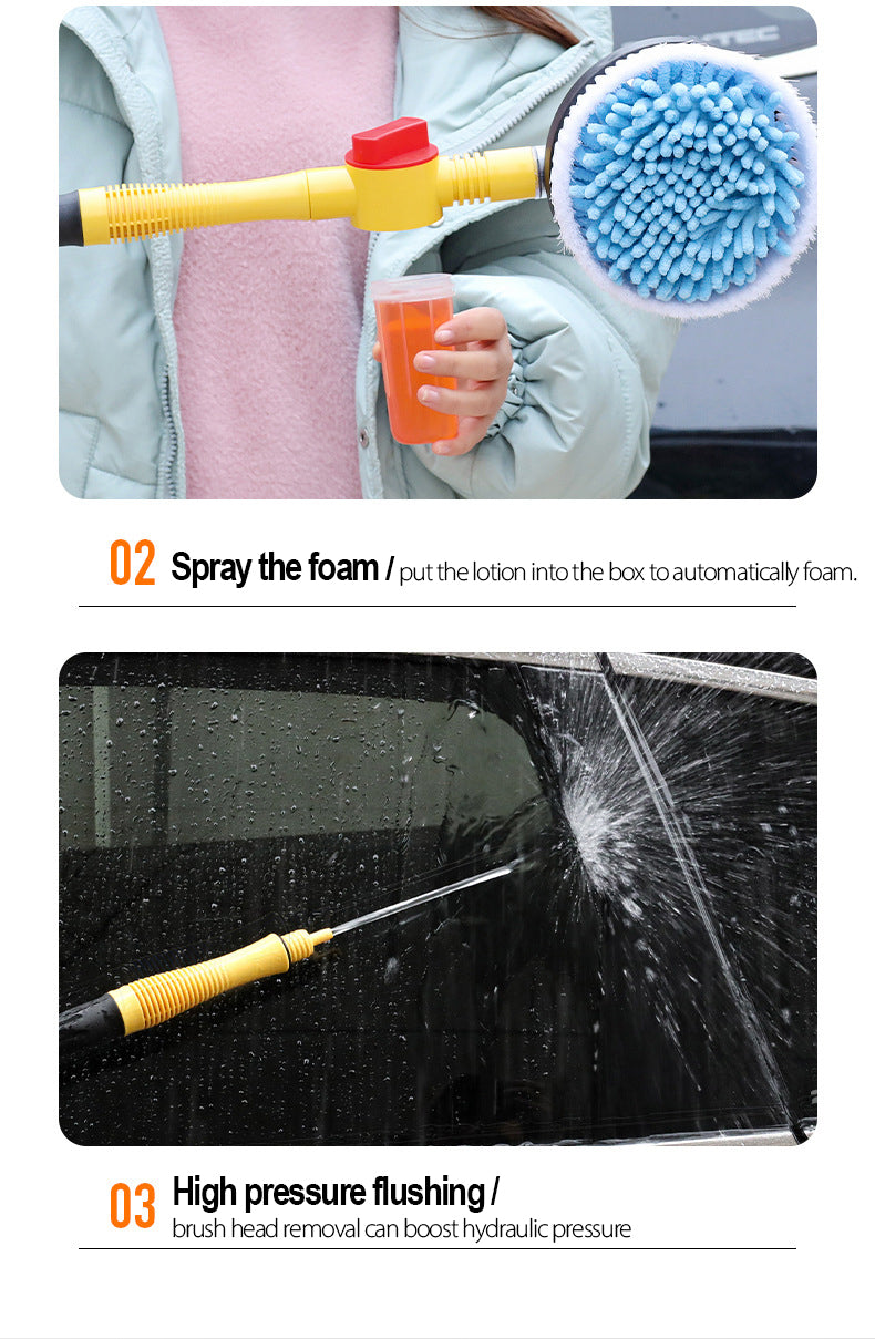 BowLift | TurboBrush 360 Car Wash Brush – Rotating Brush with Soap Dispenser & Extension Pole