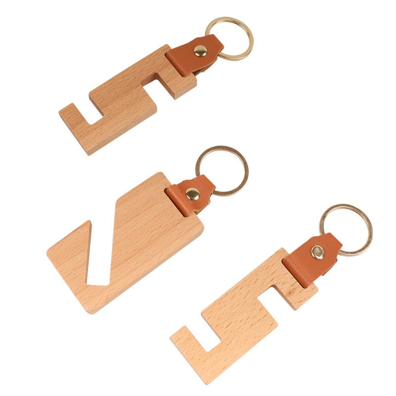 BowLift | Portable Keychain Wood Phone Stand