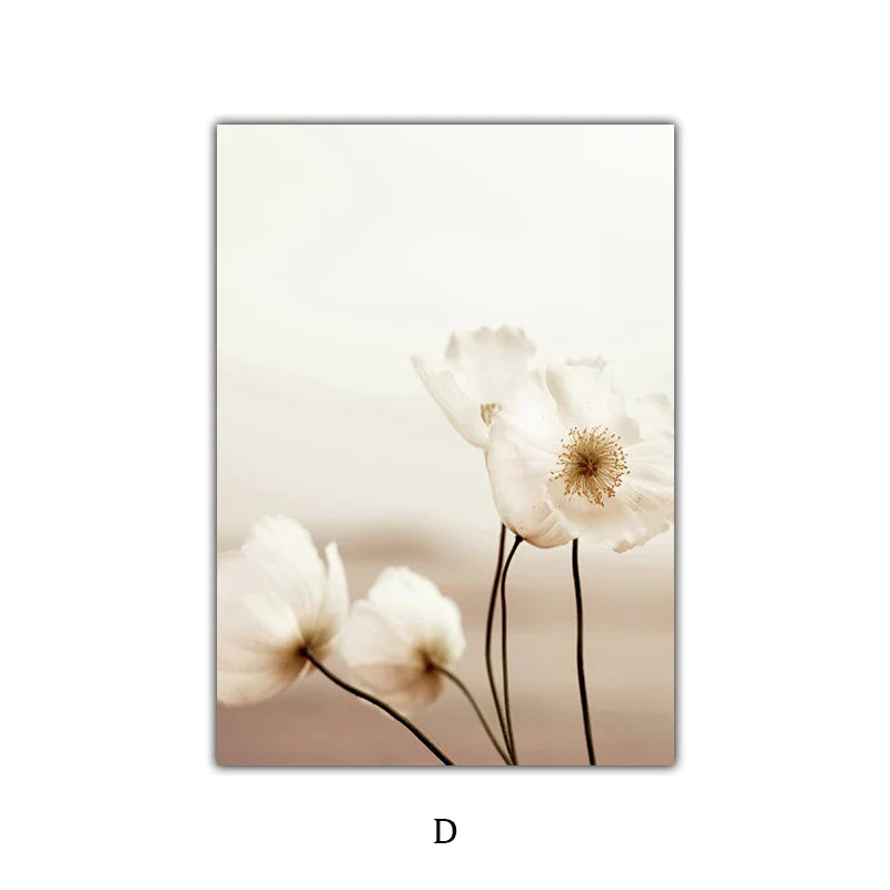 Simple Nature Floral Landscape Gallery Wall Art Fine Art Canvas Prints Minimalist Nordic Pictures For Living Room Scandinavian Home Decor | Bowlift
