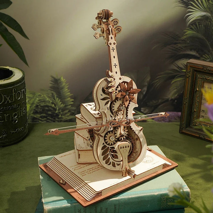 3D Magical Mechanical Wooden Cello Puzzle | Bowlift