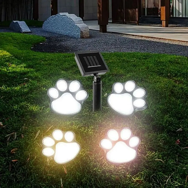 BowLift | Solar lamp in paw print design – LED garden lighting in multicolor for outdoor use
