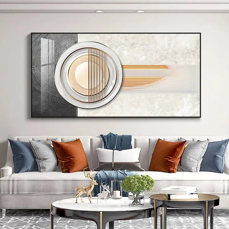 Modern Aesthetics Abstract Sun & Moon Wall Art Fine Art Canvas Prints Pictures For Luxury Loft Living Room Dining Room Lifestyle Art Decor | Bowlift