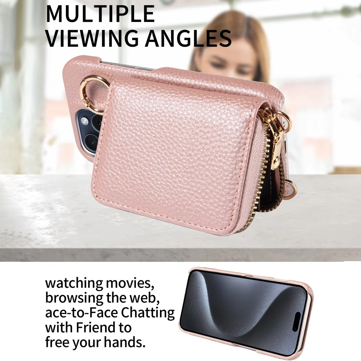 BowLift | Premium Leather Multi-Function iPhone Case with Anti-Degaussing Protection