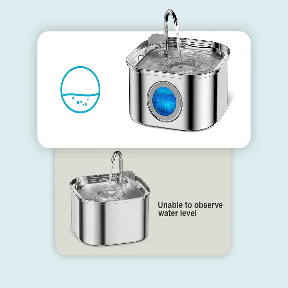 BowLift | Felindra Cat Drinking Fountain Made of Stainless Steel | Flowing Water for Better Hydration | Quiet & Hygienic | 2.5 L Capacity