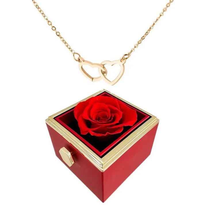 BowLift | Heart Necklace with rotating rose gift box