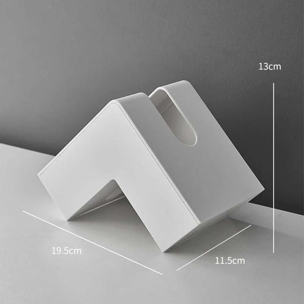 Minimalist Abstract L-Shaped Sculptured Tissue Box For Living Room Coffee Table Kitchen Worktop Desktop Nordic Style Home Decoration | Bowlift