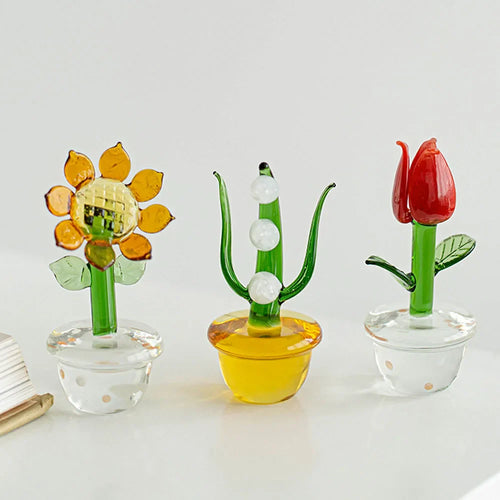 Plants with Pot Glass Ornament | Bowlift