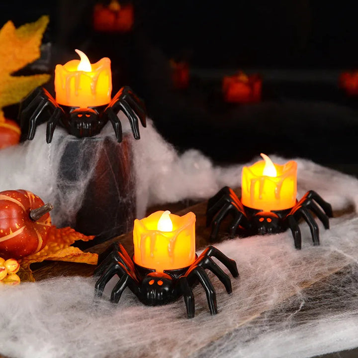 BowLift | ️Halloween Spider Tealights Spooky Electric Flickering Artificial Candles