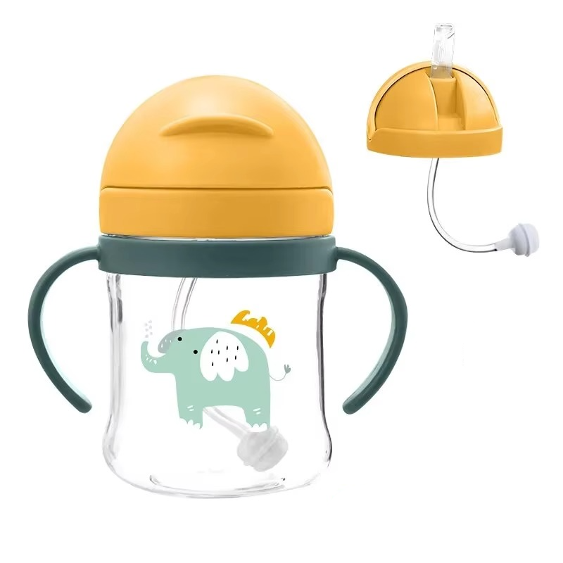 BowLift | 8.5 oz Baby Training Cup with Double Handles and Flip Lid Leakproof Design